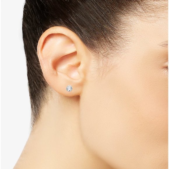 Macy's 14k Gold 1 CTW Diamond Stud Earrings - Picture 3 of 8